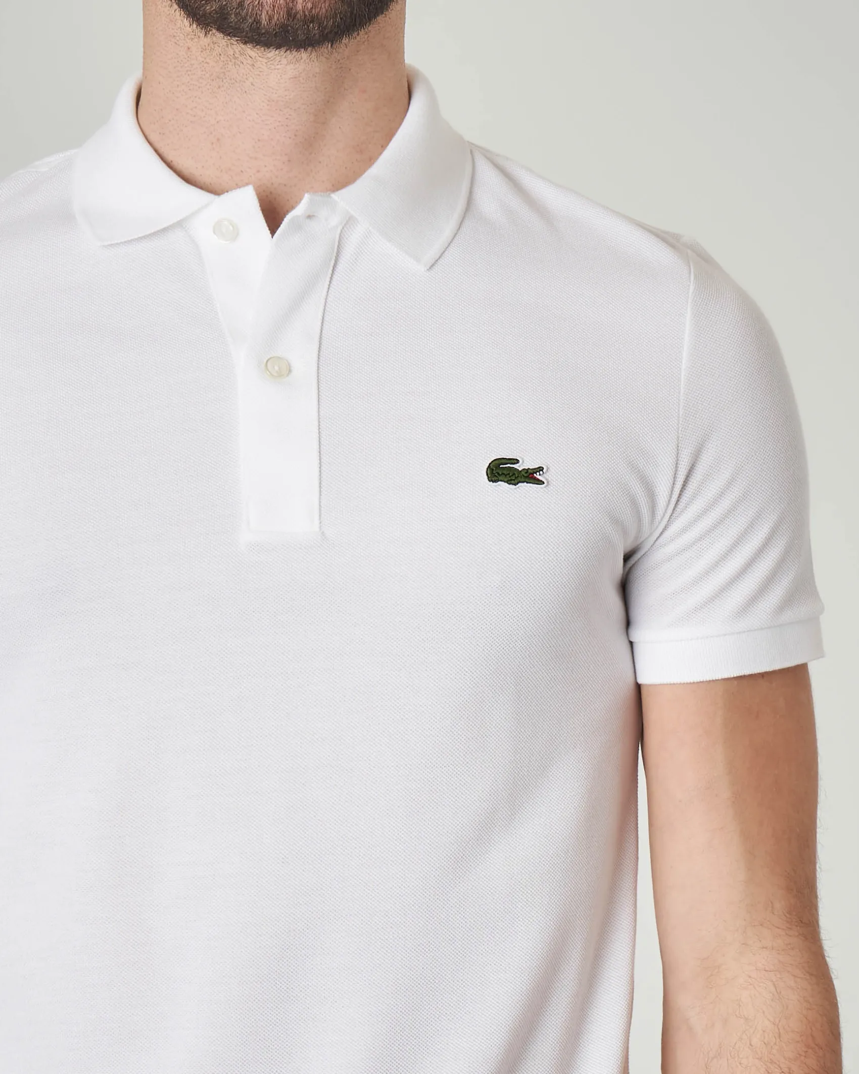 Polo bianca slim fit PH4012 in petit piqué
