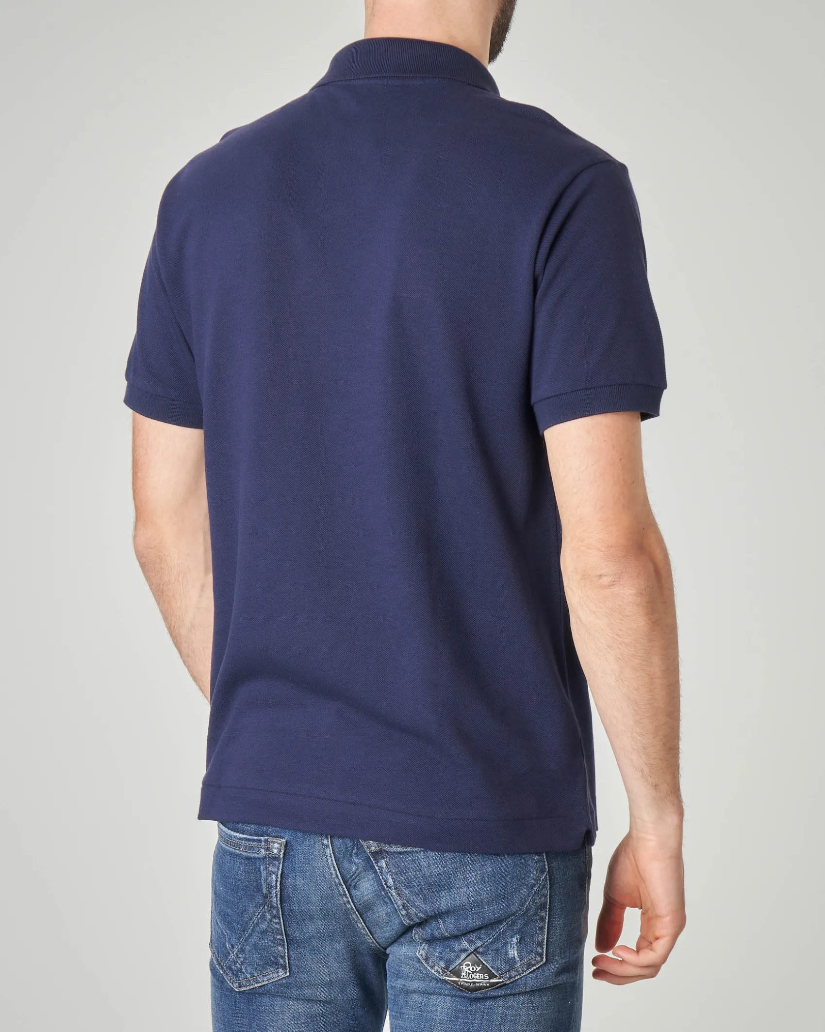 Polo blu classic fit L.12.12 in petit piqué
