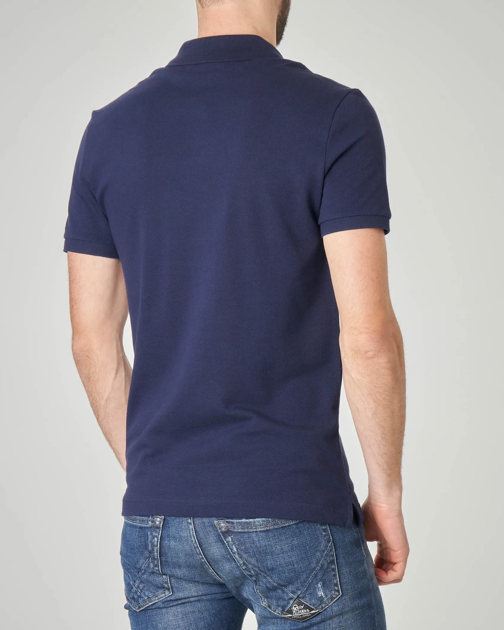 Polo blu slim fit PH4012 in petit piqué