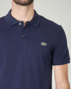 Polo blu slim fit PH4012 in petit piqué