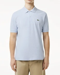 Polo Lacoste azzurro melange classic fit L.12.64 in petit piqué