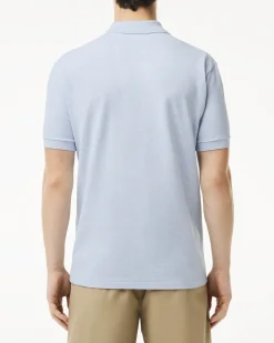 Polo Lacoste azzurro melange classic fit L.12.64 in petit piqué