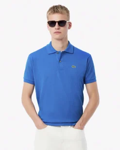 Polo Lacoste blu royal classic fit L.12.12 in petit piqué