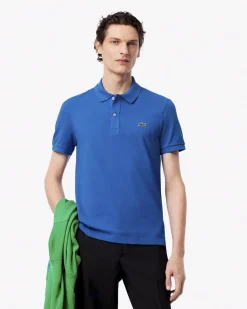 Polo Lacoste blu royal slim fit PH4012 in petit piqué