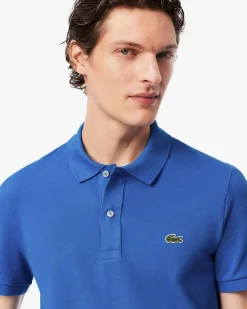 Polo Lacoste blu royal slim fit PH4012 in petit piqué