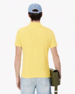 Polo Lacoste gialla slim fit PH4012 in petit piqué