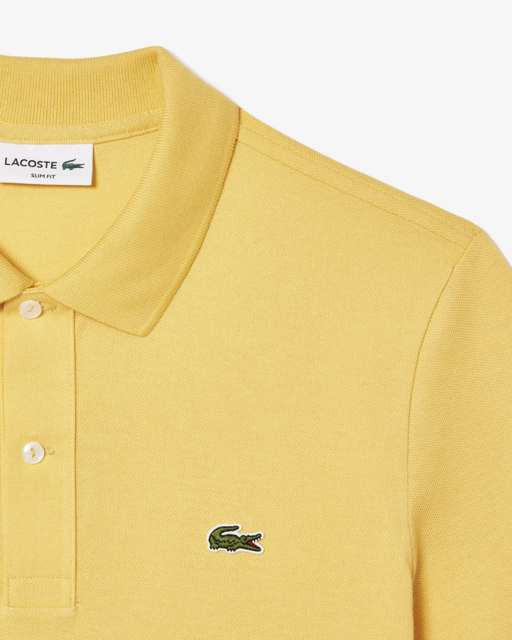 Polo Lacoste gialla slim fit PH4012 in petit piqué