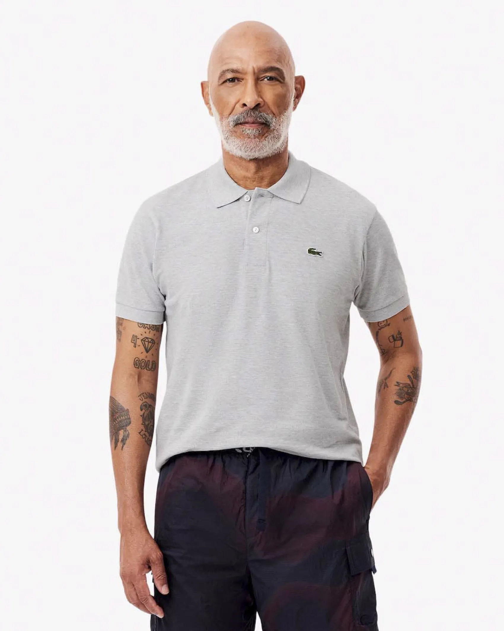 Polo Lacoste grigio melange classic fit L.12.64 in petit piqué