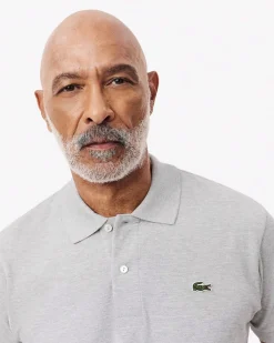 Polo Lacoste grigio melange classic fit L.12.64 in petit piqué