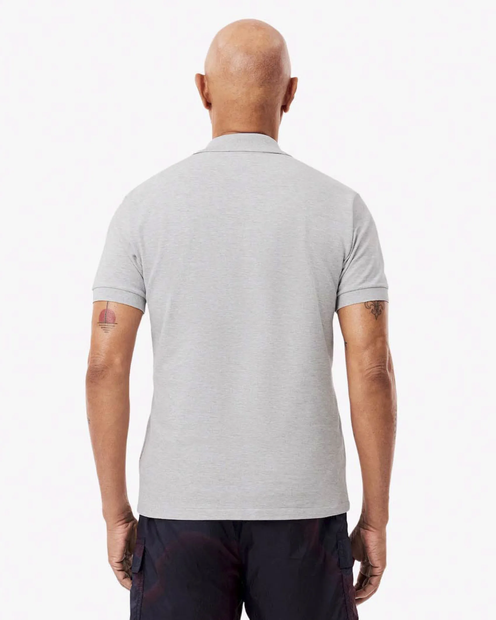 Polo Lacoste grigio melange classic fit L.12.64 in petit piqué