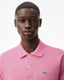 Polo Lacoste rosa classic fit L.12.12 in petit piqué