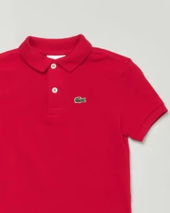 Polo Lacoste rossa piqué di puro cotone