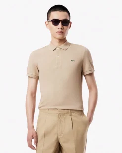 Polo Lacoste sabbia slim fit PH4012 in petit piquรฉ