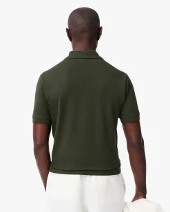 Polo Lacoste verde bosco classic fit L.12.12 in petit piqué