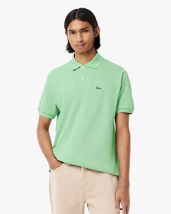 Polo Lacoste verde menta classic fit L.12.12 in petit piqué