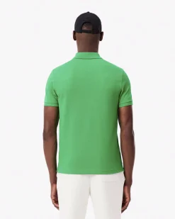 Polo Lacoste verde prato slim fit PH4012 in petit piqué