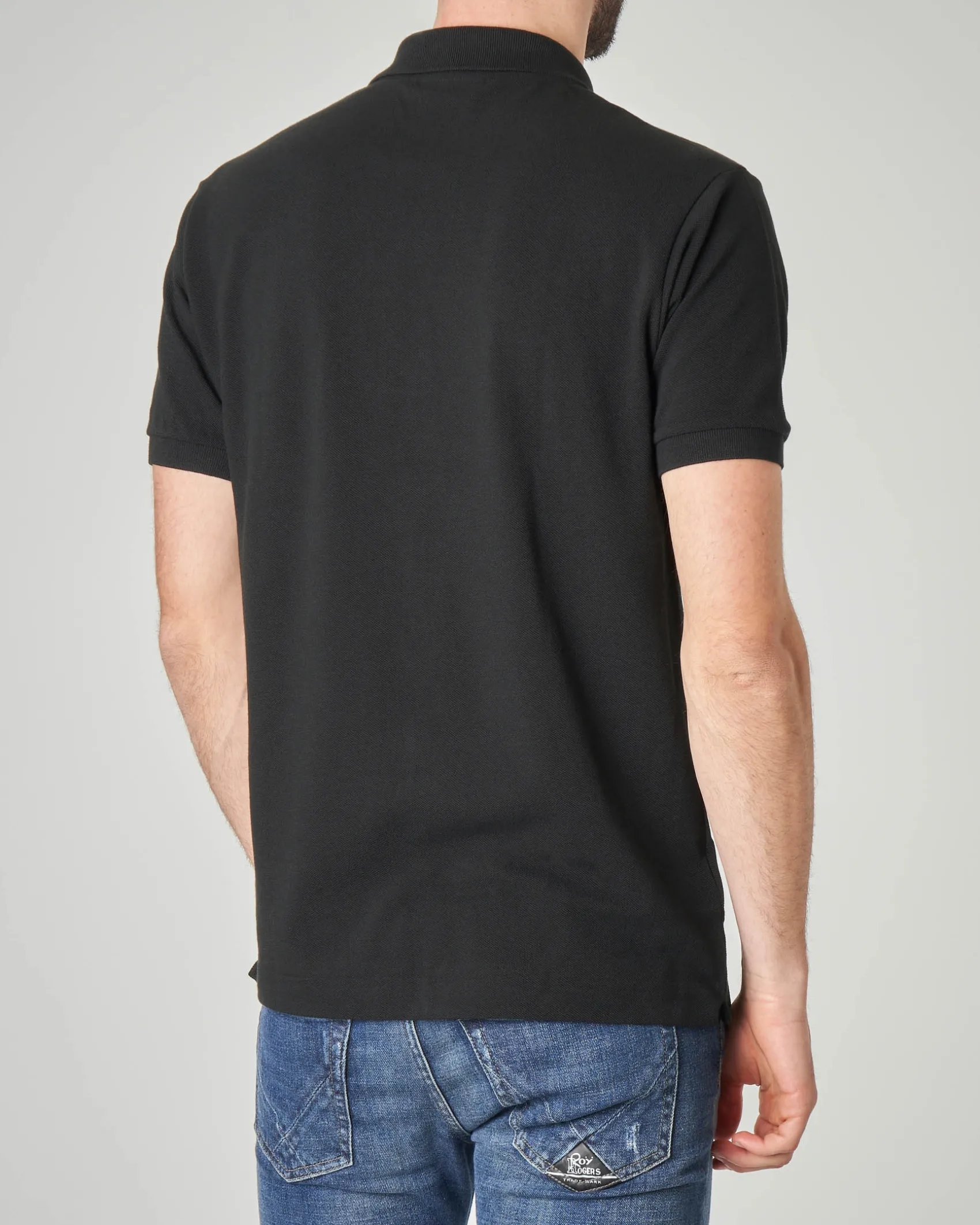 Polo nera classic fit L.12.12 in petit piqué