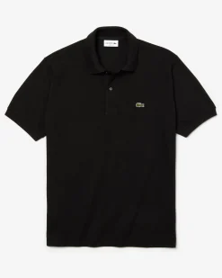 Polo nera classic fit L.12.12 in petit piqué