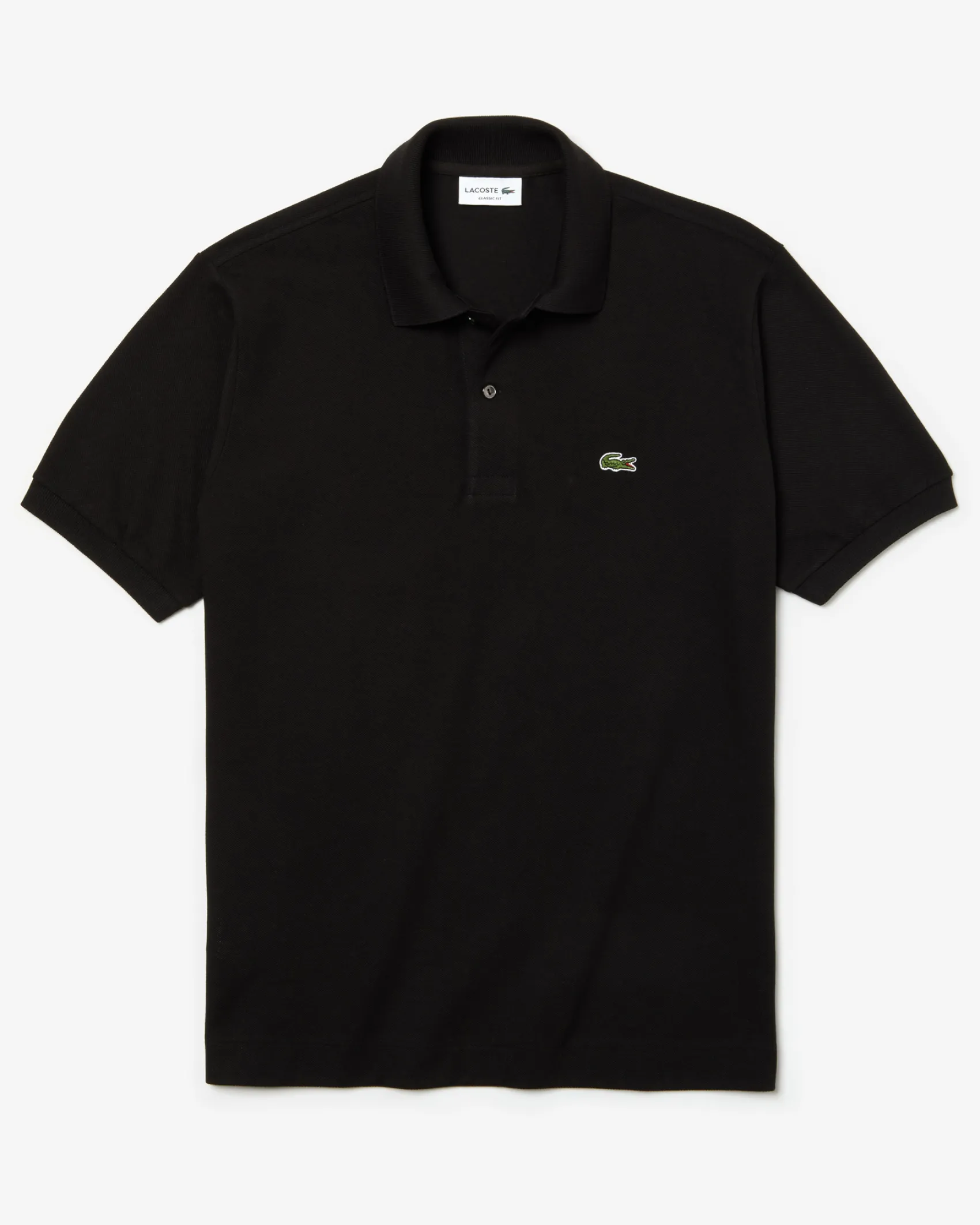 Polo nera classic fit L.12.12 in petit piqué