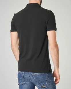 Polo nera slim fit PH4012 in petit piqué