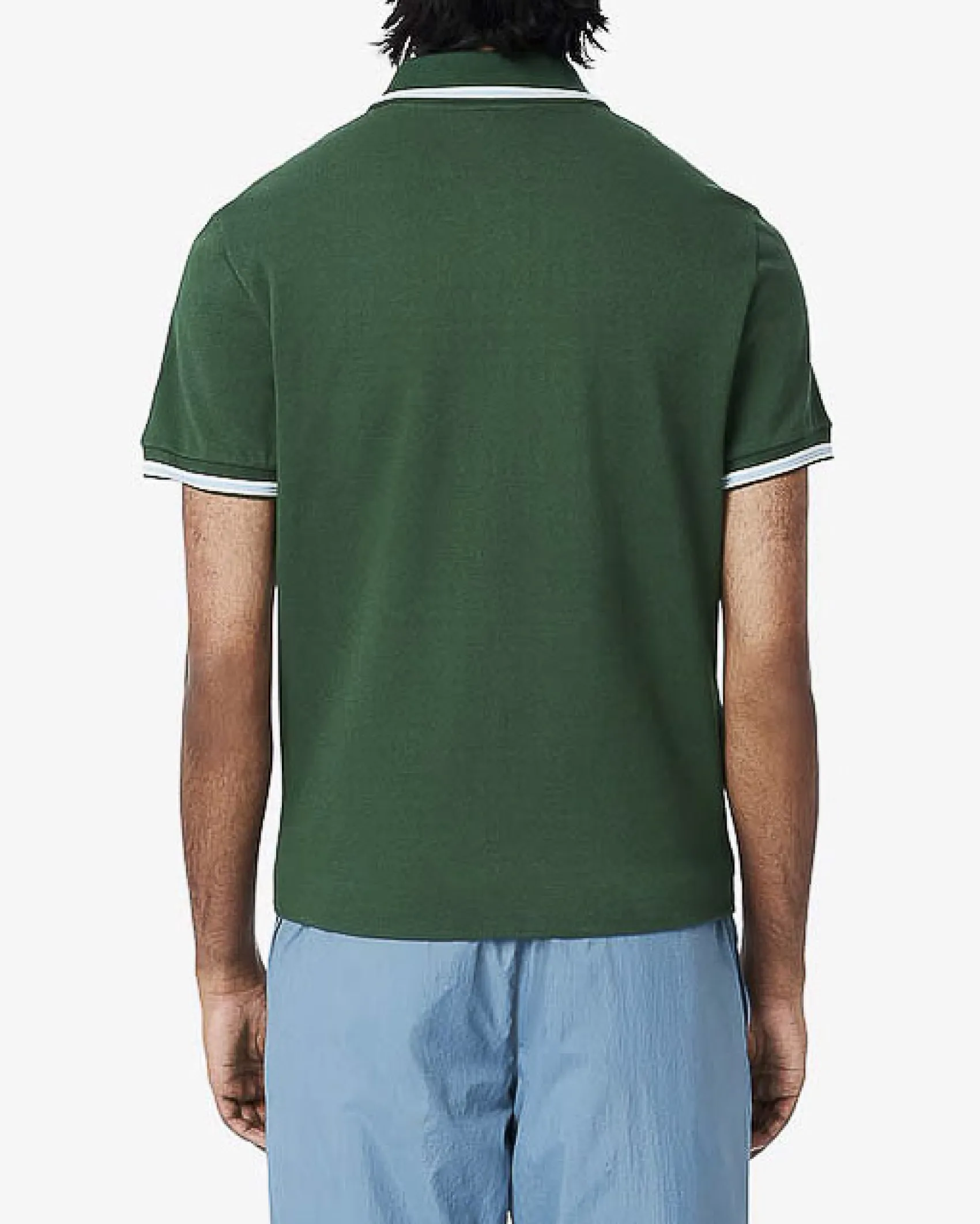 Polo verde mezza manica regular fit L.12.12 con bordino bianco