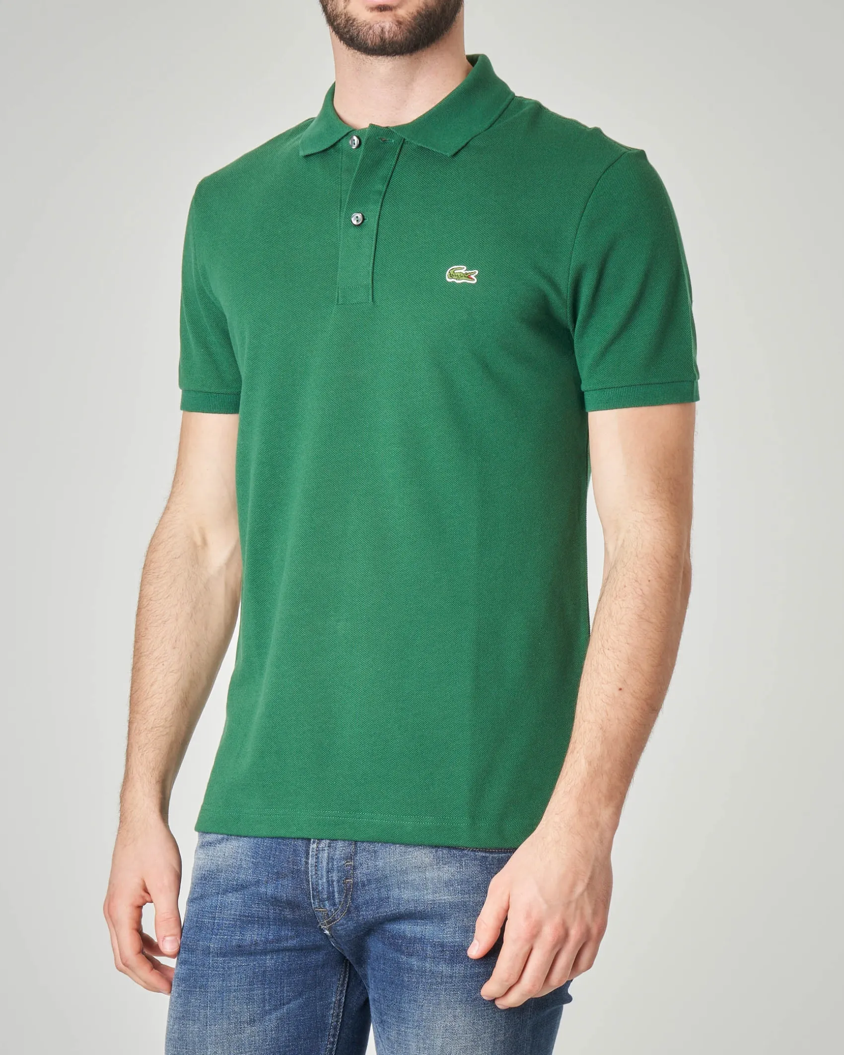 Polo verde slim fit PH4012 in petit piqué