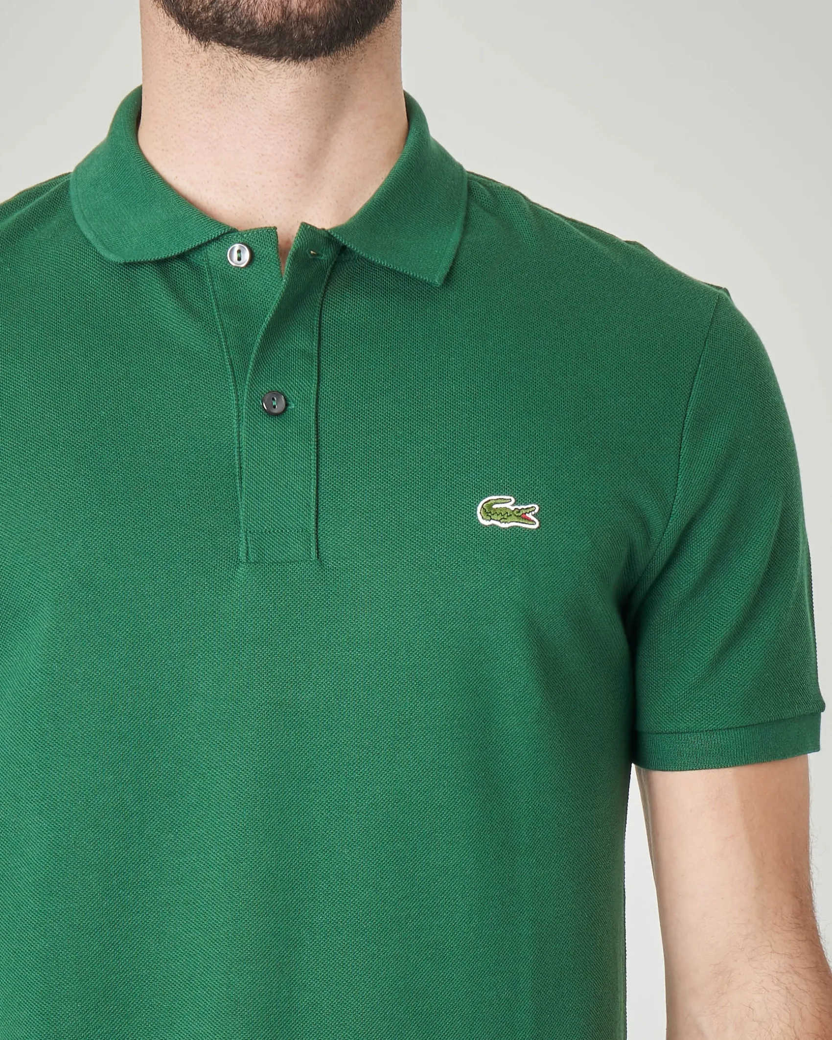 Polo verde slim fit PH4012 in petit piqué