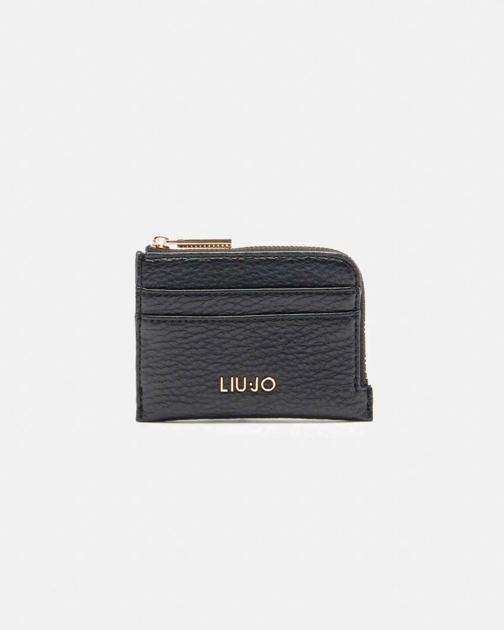 Portafogli Liu Jo Accessories nero similpelle zip e texture rilievo