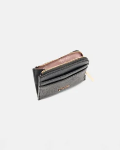Portafogli Liu Jo Accessories nero similpelle zip e texture rilievo