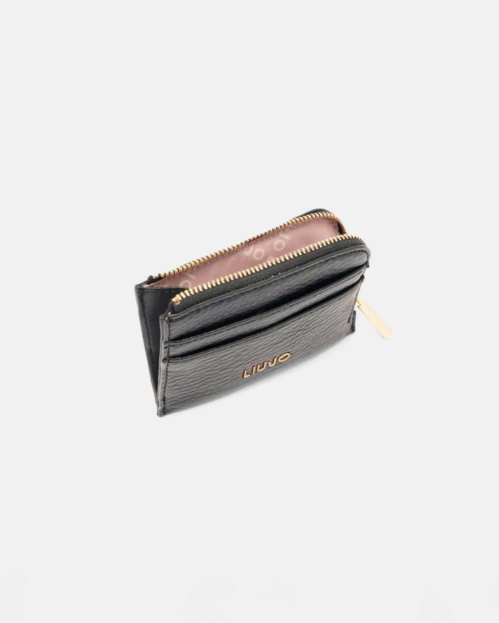 Portafogli Liu Jo Accessories nero similpelle zip e texture rilievo