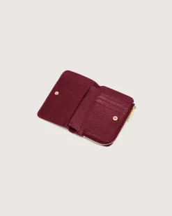 Portafoglio bordeaux Coccinelle in pelle bottolata