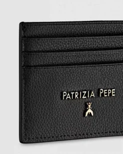 Portca carte nero Patrizia Pepe in pelle martellata