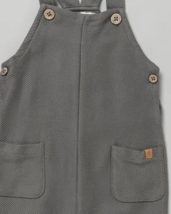 Salopette Lil'Atelier piombo in cotone con taschine