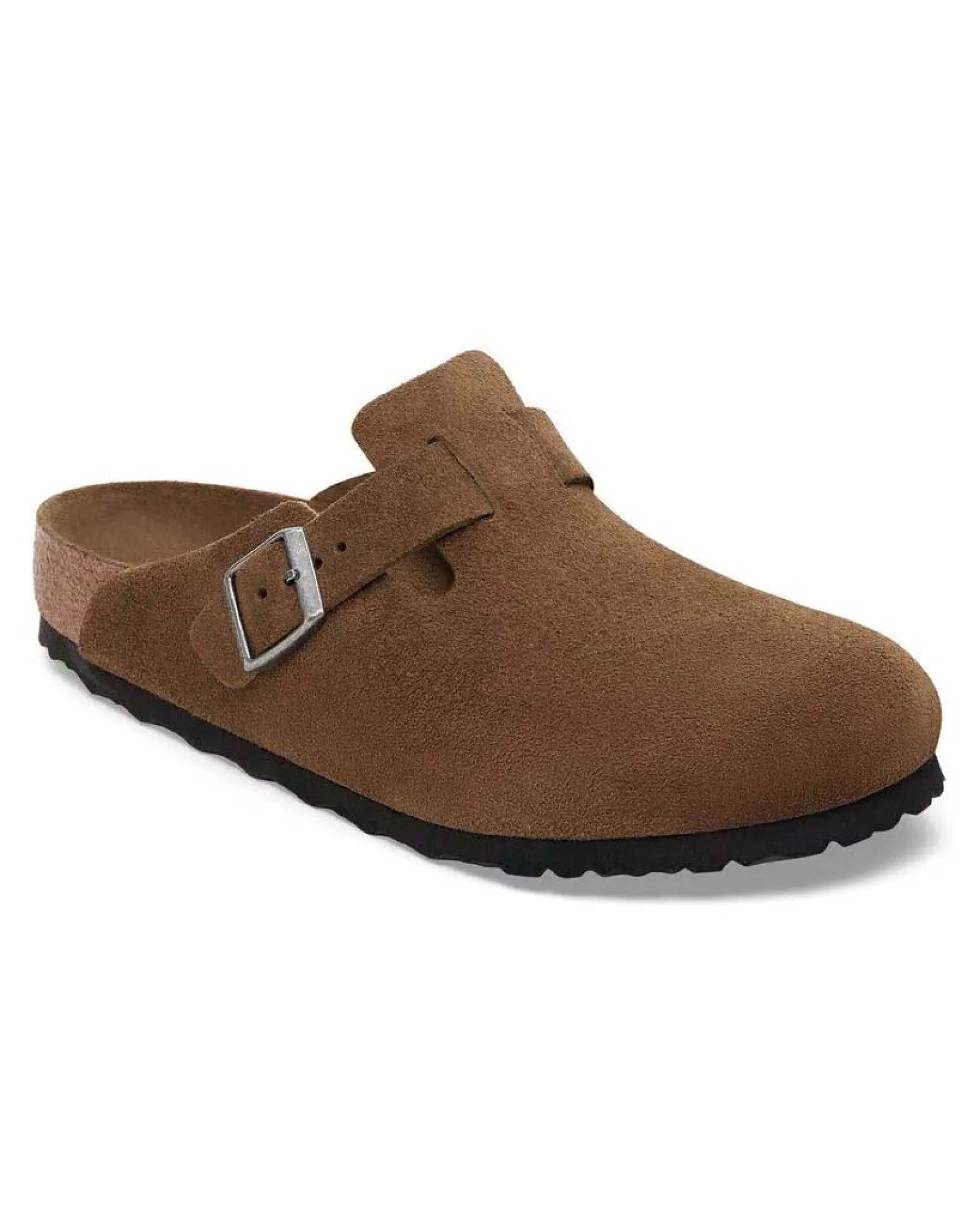 Sandalo Boston color cammello in pelle scamosciata