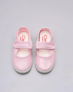 Scapetta Mary Jane rosa in tessuto con lurex