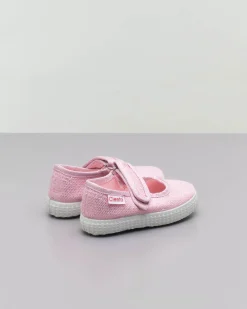 Scapetta Mary Jane rosa in tessuto con lurex