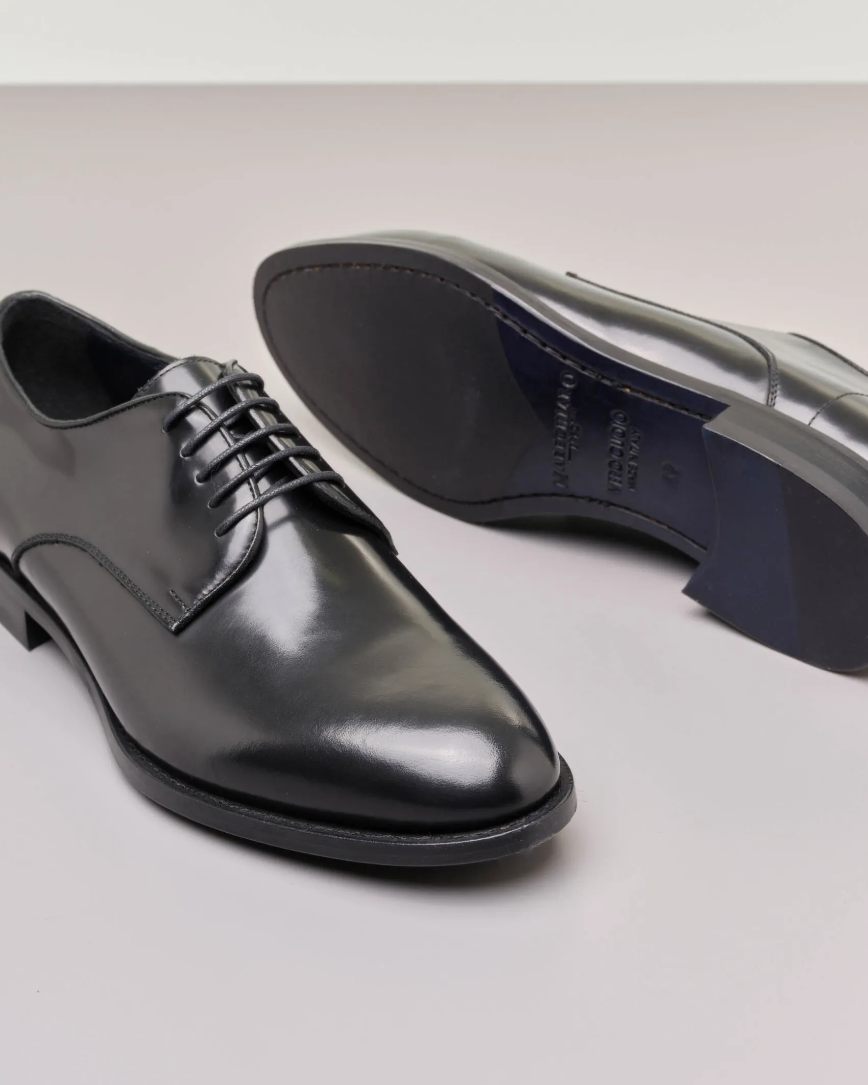 Scarpa derby blu notte in pelle