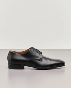 Scarpa derby nera in pelle conciata al vegetale
