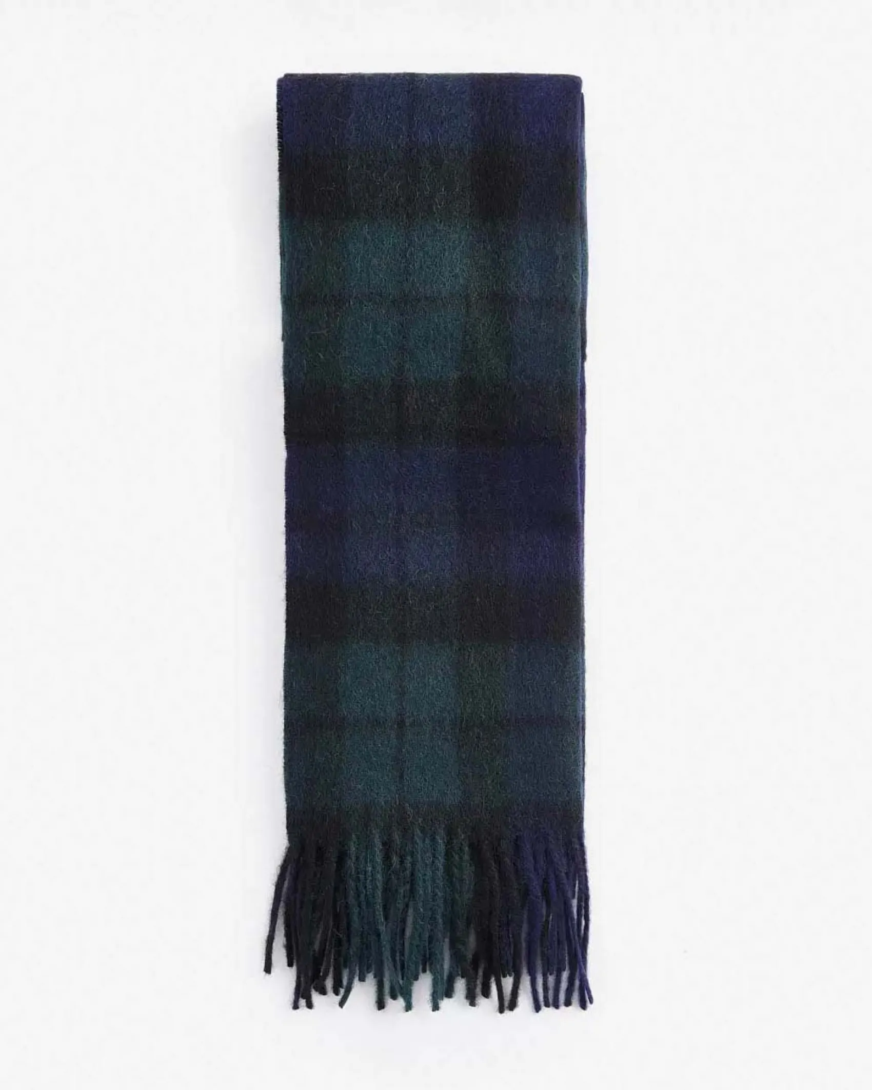 Sciarpa Barbour in tartan check verde e blu in misto lana e cachemire