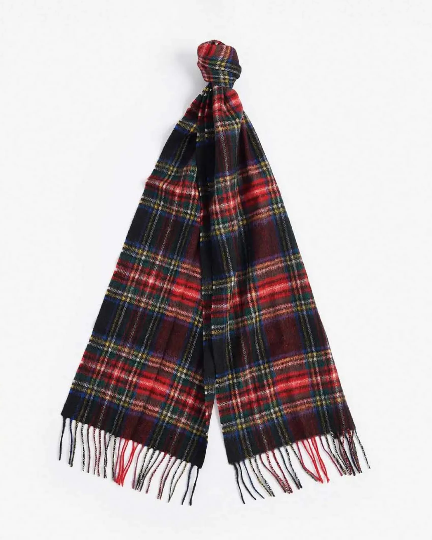 Sciarpa Barbour in tartan check rossa verde e blu in misto lana e cachemire