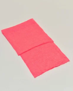 Sciarpa fucsia in maglia a coste di garza in misto mohair