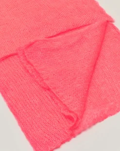 Sciarpa fucsia in maglia a coste di garza in misto mohair