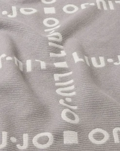 Sciarpa Liu Jo Accessories grigia in viscosa con logo in rilievo