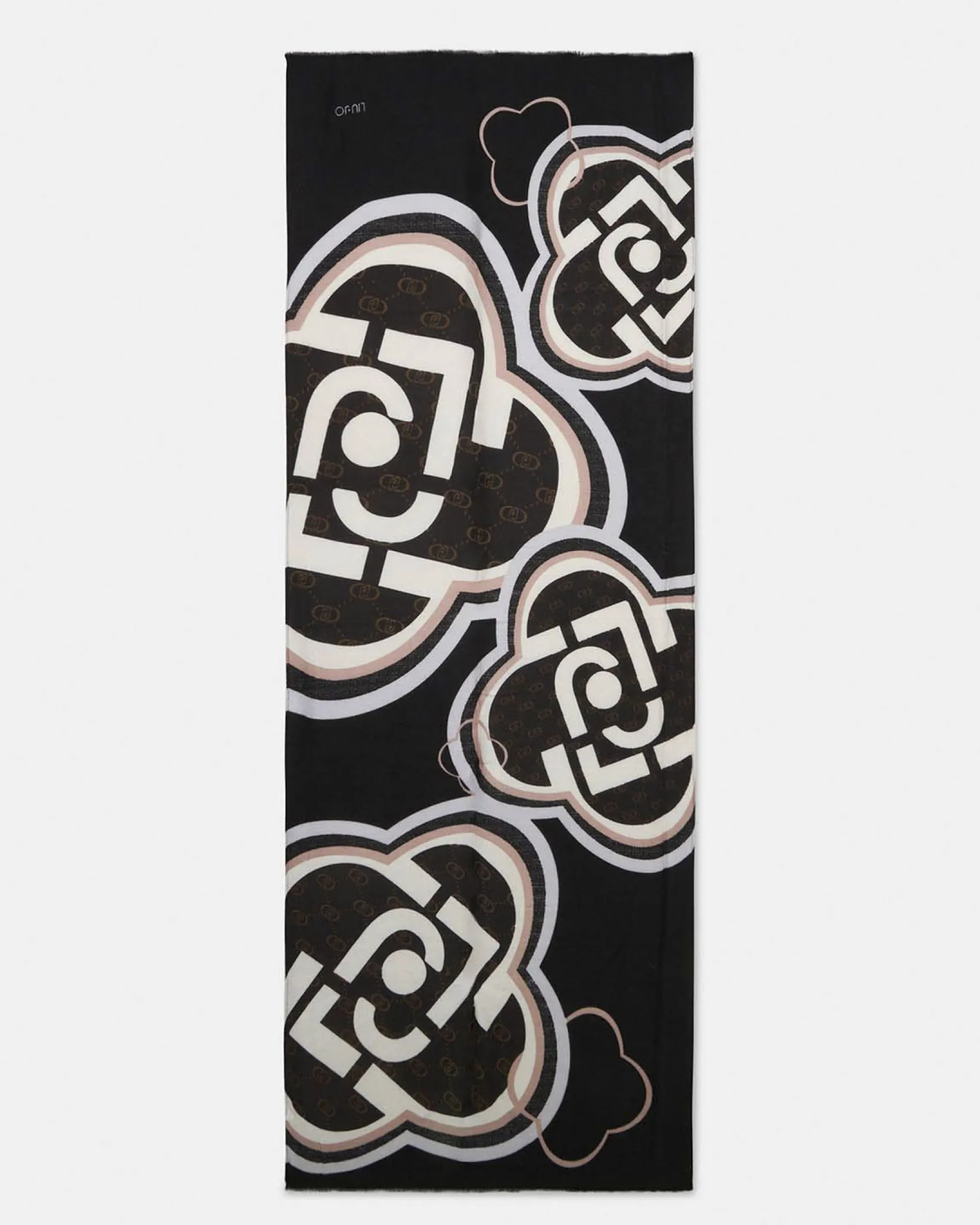 Sciarpa Liu Jo Accessories nera in viscosa con logo ricamato