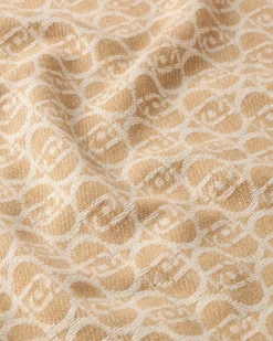 Sciarpa Liu Jo Accessories cammello in jacquard con frange