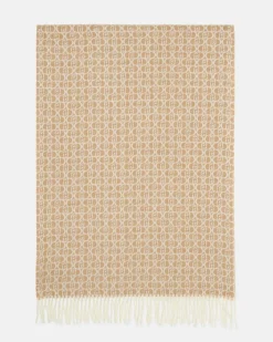 Sciarpa Liu Jo Accessories cammello in jacquard con frange