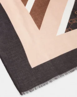 Sciarpa Liu Jo Accessories marrone con motivo logo in rilievo