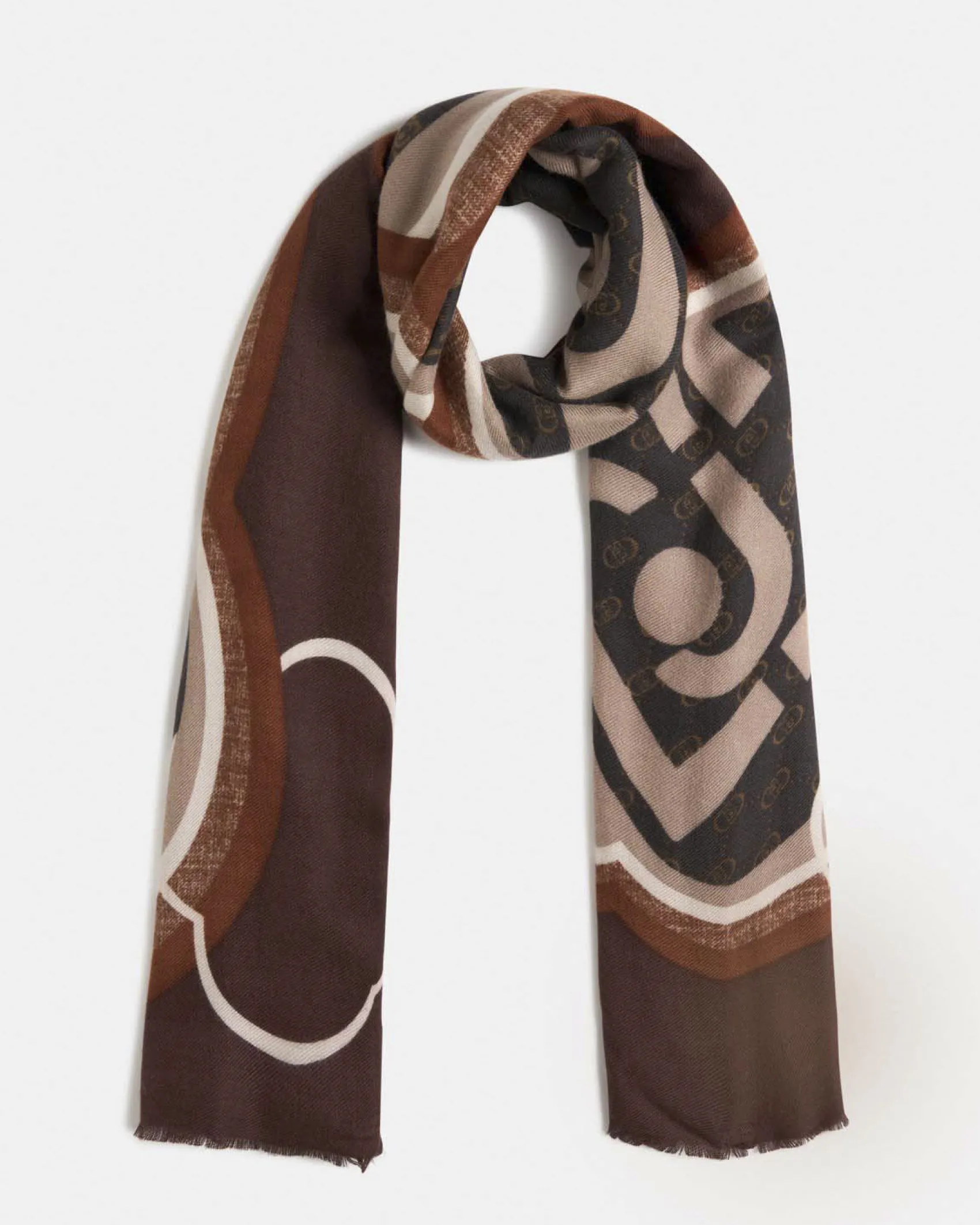 Sciarpa Liu Jo Accessories marrone in viscosa con motivo grafico