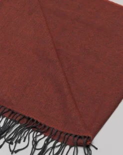 Sciarpa Pellizzari coccio in tessuto micro armatura con frange