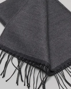 Sciarpa Pellizzari grigio antracite in pura lana micro armatura